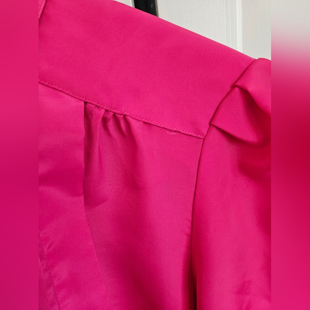 Bright Pink Button-Up Blouse - Picture 6 of 17